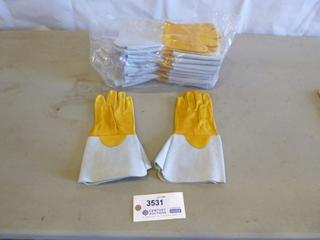 (12) Pair Medium Elk Hide Welding Gloves (F1)