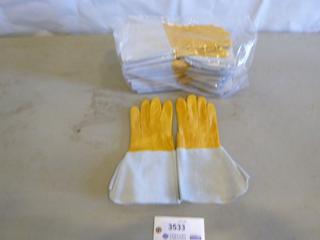 (12) Pair Medium Elk Hide Welding Gloves (F1)