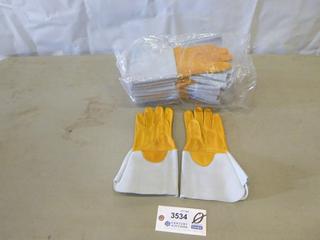 (12) Pair Medium Elk Hide Welding Gloves (F1)