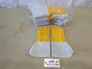(12) Pair Medium Elk Hide Welding Gloves (F1)