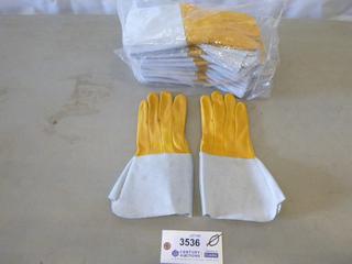 (12) Pair Medium Elk Hide Welding Gloves (F1)