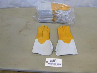 (12) Pair Medium Elk Hide Welding Gloves (F1)