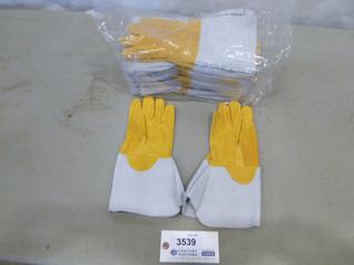 (12) Pair Medium Elk Hide Welding Gloves (F1)