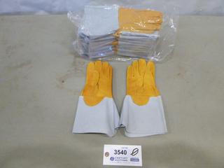 (12) Pair Medium Elk Hide Welding Gloves (F1)