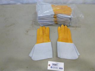 (12) Pair Medium Elk Hide Welding Gloves (F1)