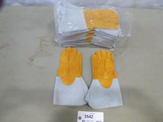 (12) Pair Medium Elk Hide Welding Gloves (F1)