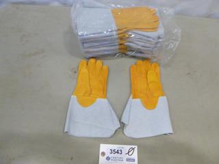 (12) Pair Medium Elk Hide Welding Gloves (F1)