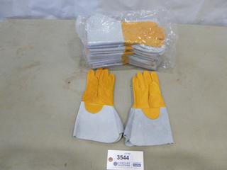 (12) Pair Medium Elk Hide Welding Gloves (F1)