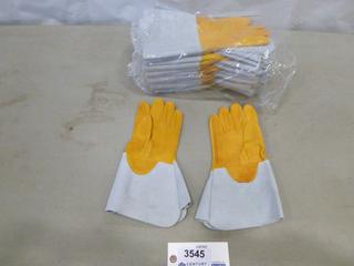 (12) Pair Medium Elk Hide Welding Gloves (F1)
