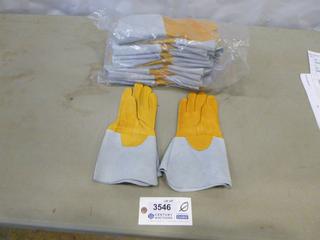(12) Pair Medium Elk Hide Welding Gloves (F1)