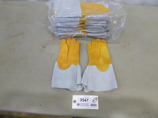 (12) Pair Medium Elk Hide Welding Gloves (F1)