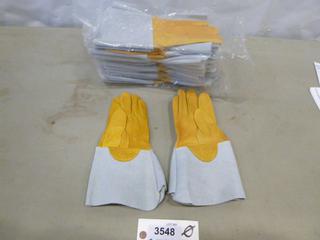 (12) Pair Medium Elk Hide Welding Gloves (F1)