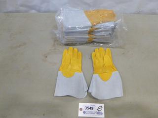 (12) Pair Medium Elk Hide Welding Gloves (F1)