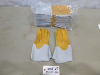 (12) Pair Medium Elk Hide Welding Gloves (F1)