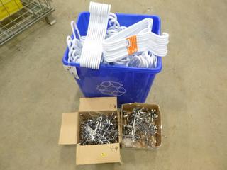 Qty of Plastic Clothing Hangers and Display Rack Hangers (O-2-3)