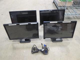 (4) View Sonic TD2220 Touch Screen Monitors with Power Cords, Model VS14833, (F1)