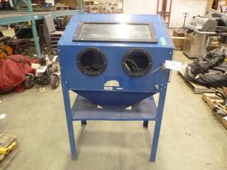 Staples Sandblast Cabinet, 23 In. x 35 In. x 55 In. c/w Sprayer Gun, Hose and Gloves, (Z)