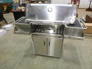 Unused Weber BBQ Hood Only with Stainless Steel Cart, (Z)