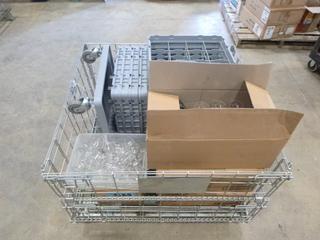 Assortment of Glass & Stem Ware with Holders & Dolly, *Note: Metal Crate NOT Included*, (X-3-1)