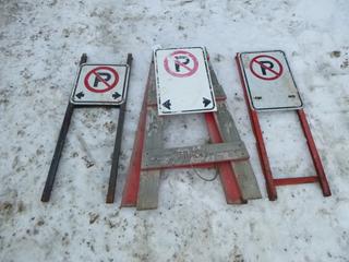(3) No Parking Signs with Stands (Row 3)