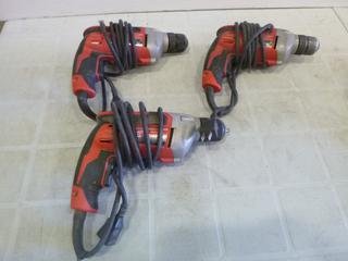 (3) Milwaukee Drills, 3/8 In. (E1)