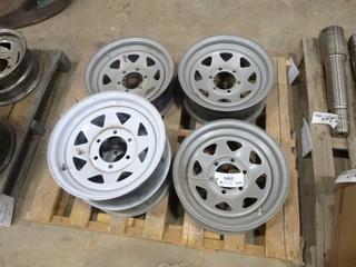(5) Steel Rims 5.5 In. Bolt Circle, (3) 16 In. x 6 In. x 6 Bolt, (2) 15 In. x 6 In. x 6 Bolt (Row 2)