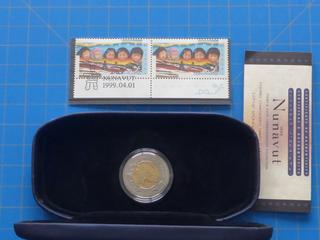 1999 Nunavut Stamp and Coin Commemorative Set, Limited Edition Run of 12,500 Sets