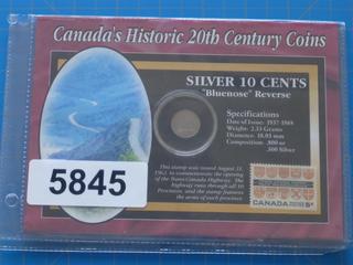 Canada's Historic 20th Century 10 Cent Silver Coin and 5 Cent Stamp Set