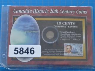 Canada's Historic 20th Century 10 Cent Coin and 45 Cent Stamp Set