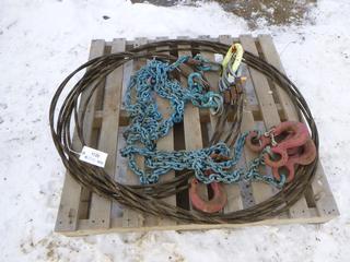 4-Way Lifting Chain with Crosby Hooks and Braided Cable, Crane Sling (Row 3)