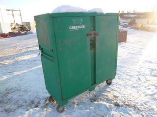(1) Greenlee Metal Storage Container on Casters, Size 2 Ft. x 5 Ft. x 67 In. (Row 4)