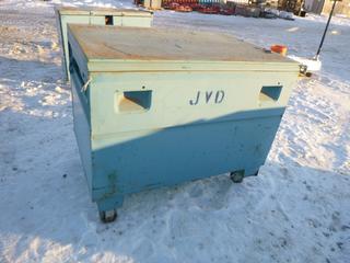 (1) Greenlee Metal Storage Container on Casters, Size 2 Ft. 6 In. x 4 Ft. x 3 Ft. 4 In. (Row 4)