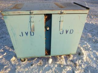 (1) Greenlee Metal Storage Container on Casters, Size 2 Ft. 3 In. x 3 Ft. 7 In.  x 3 Ft. 2 In. (Row 4)