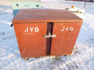 (1) Greenlee Metal Storage Container on Casters, Size 2 Ft. 3 In. x 3 Ft. 7 In.  x 3 Ft. 2 In. (Row 4)