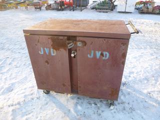 (1) Greenlee Metal Storage Container on Casters, Size 2 Ft. 3 In. x 3 Ft. 7 In.  x 3 Ft. 2 In. (Row 4)