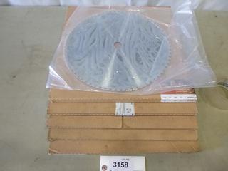 (5) Popular Tool Industrial Quality Carbide Tipped Circular Blades, TCG 14 In. - 094 72T 1 In., (1) Unused, (2) Re-sharpened, (2) Need Sharpening, Model ST1472K-TM, (E-1)