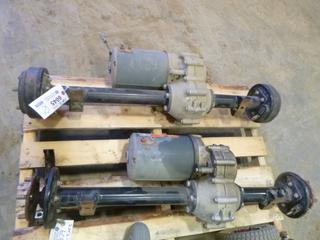 (2) Axles for Golf Cart: (1) Front, (1) Rear with Club Car Motor, 48 V, 3.2 HO, Part 102240102, Model 5BC59JBS6365 (O-4-1)