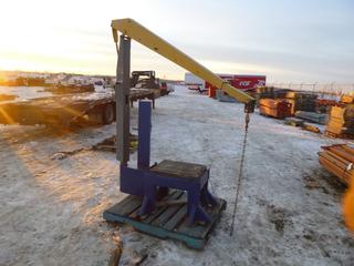 Bernard Manual Floor Crane c/w 2 Section Boom, Approx. 113 In. Max Reach (Row 4)