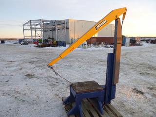Bernard Manual Floor Crane c/w 2 Section Boom, Approx. 113 In. Max Reach (Row 4)