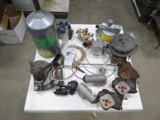 Assortment of Propane Carbonator and Automotive Components Including Truck Air Dryer, Cummins Fuel Injector Pump Head (B2)