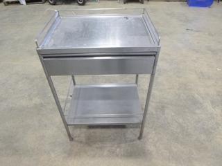2-Wheeled Stainless Steel Trolley Card for Bus Pans with Drawer, *Note: Damaged* (K-1-3)