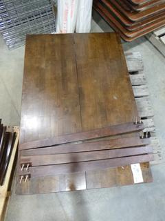 Table and Chairs Set: (8) Wooden Dinner Chairs and (1) Table, Dimensions 54 In. x 36 In. x 35 1/2 In. with Leaf and Hardware *NOTE: Assembly Required* (L-3-1)