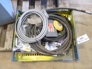 Assorted Tools and Hardware: Cabinet Hardware, Hoses, Saw Blades, etc. (Y-1-1)
