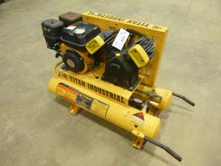 Titan Industrial Heavy Duty 8 Gallon Air Compressor, 5.5 HP, SN 205670, *Note: Engine Turns Over* (K-5-3)