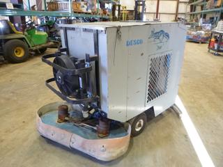 Coyote Floor Scrubber, Briggs and Stratton 14 HP Engine, LPG Powered, 36 In. Scrub Deck, (2) 16 In. Brushes c/w Owner Manual, Showing 387 Hours on Hour Meter (O-1-2)