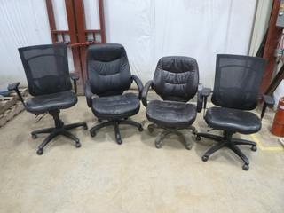 (4) Adjustable Office Chairs on Casters (CRIB)