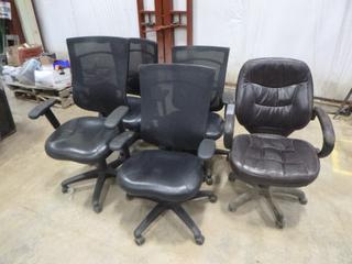 (5) Adjustable Office Chairs on Casters (CRIB)