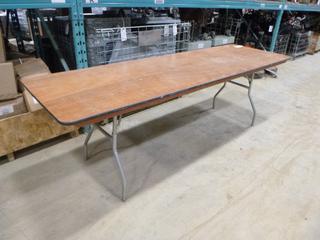Wood Top Table with Folding Legs, 30 In. x 8 Ft. x 30 1/2 In. (P-1-1)
