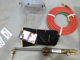 Cutting Torch Kit, Blue Shield Diablo 499 Torch, Victor and Harris Regulators, Hose, Gloves and Face Shield (S41)