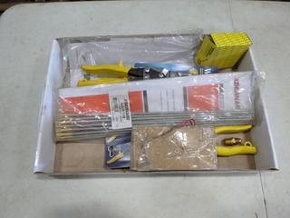 (1) Compressed Gas Fittings, (4) Wiss Tin Snips, (10 Box of Chair Hardware, (1) Pack of Jump Liner Assembly, Part 045-062 (E2)